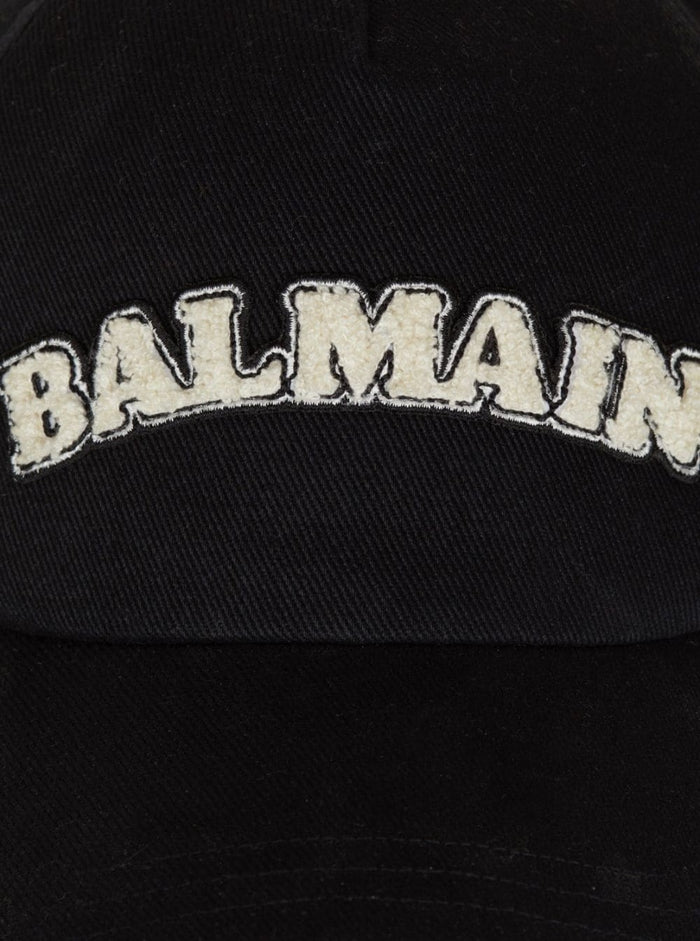 Black Baseball Cap With Embroidered Logo Cotton Man Hats And Gloves