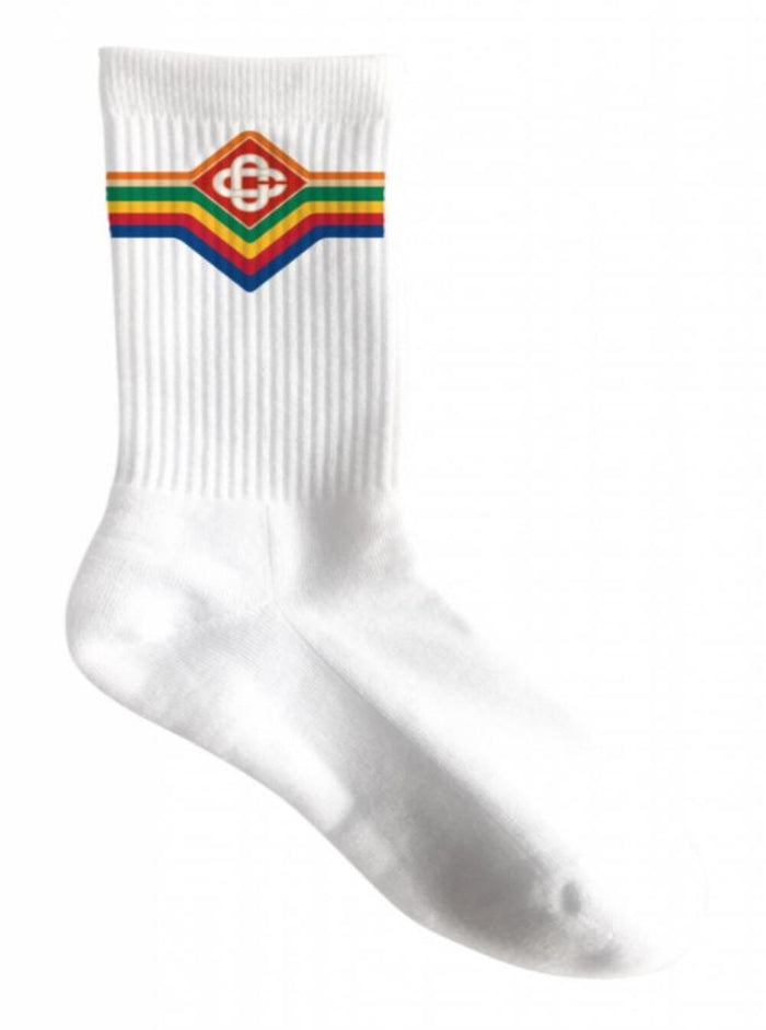Ribbed Sports Sock White Cotton Polyamide Spandex Underwear