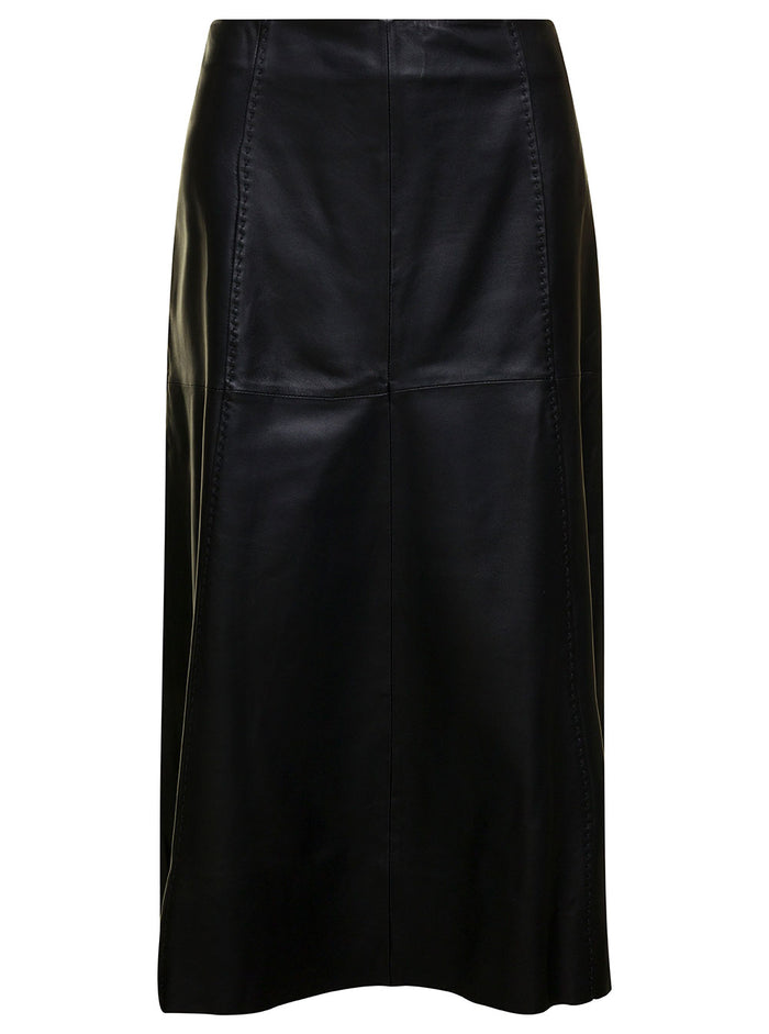 Marbella Lamb Easy Black Skirt