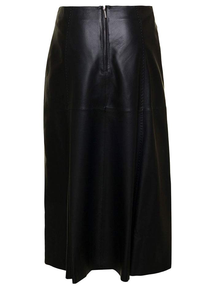 Marbella Lamb Easy Black Skirt