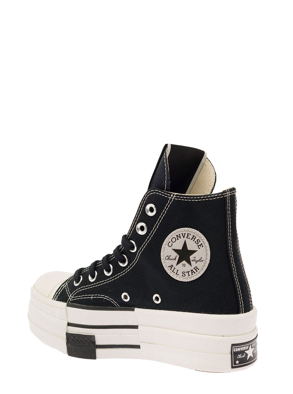 Dbl Drkstar Hi Black Cotton Sneaker