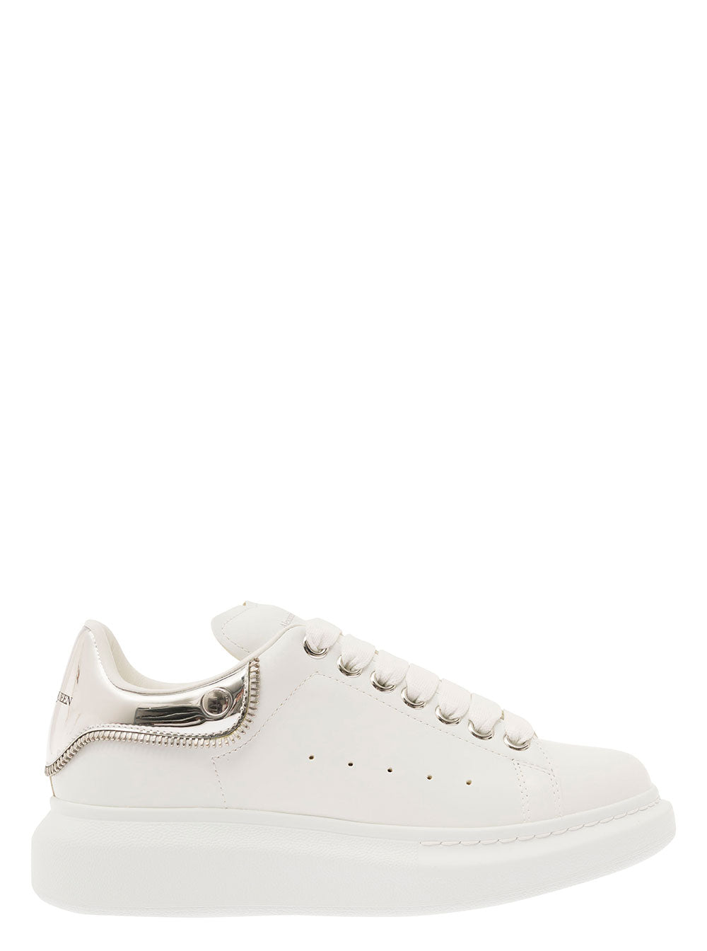 Big Sole Zip White Calf Sneaker