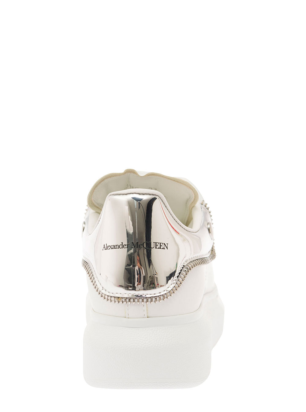 Big Sole Zip White Calf Sneaker