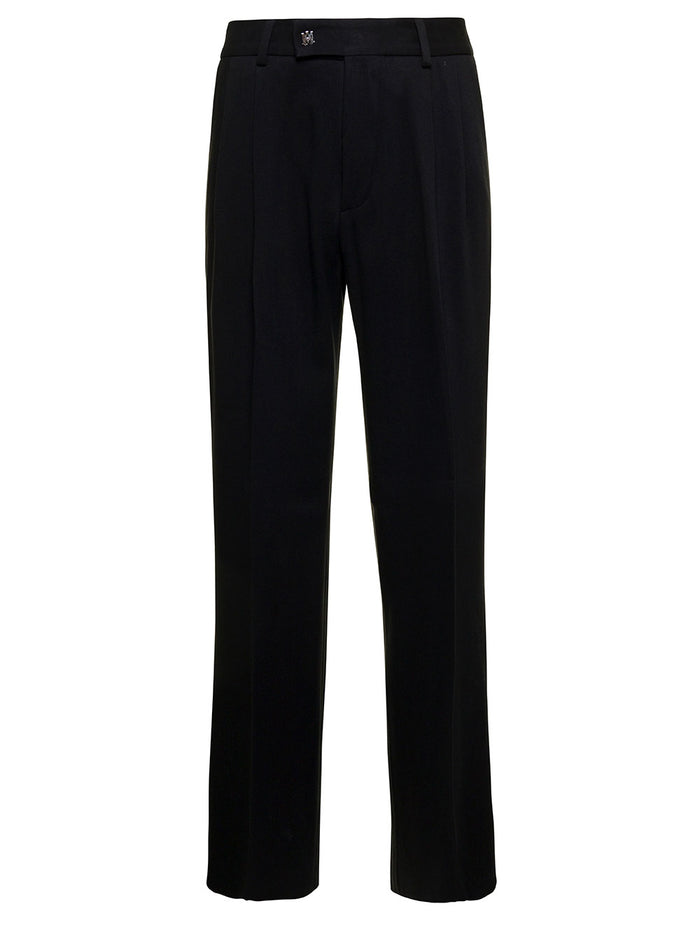 Doppia Pince Black Lyocell Trousers