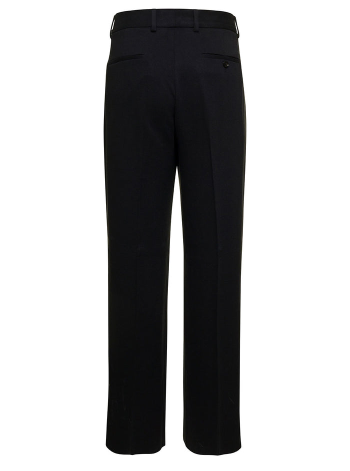 Doppia Pince Black Lyocell Trousers