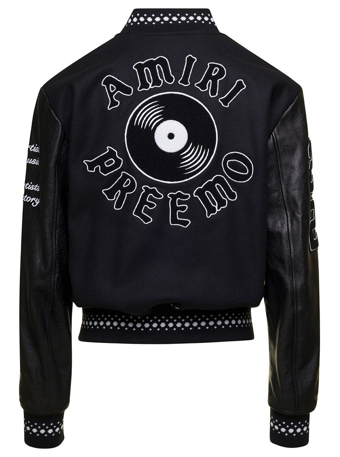 Dj Preemo Varsity Jacket Look 9 Black Wool Nylon
