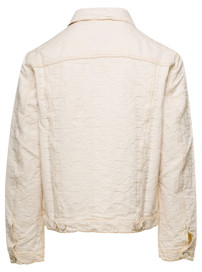 Monogram Jacquard Denim Beige Cotton Outerwear