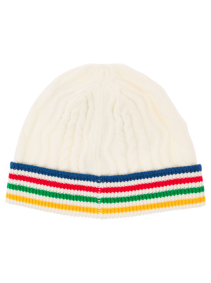 Cable Beanie White Merino Wool Hats And Gloves