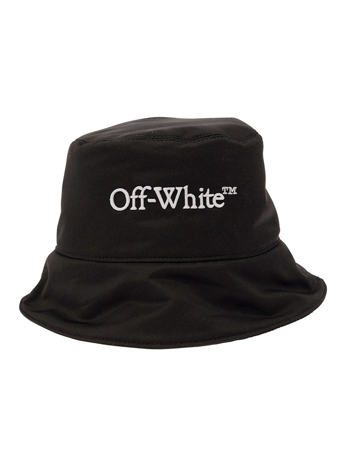 Bookish Nyl Bucket Hat Black White Polyammide And Gloves