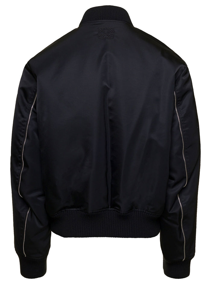 Arr Emb Bomber Black Polyammide Outerwear