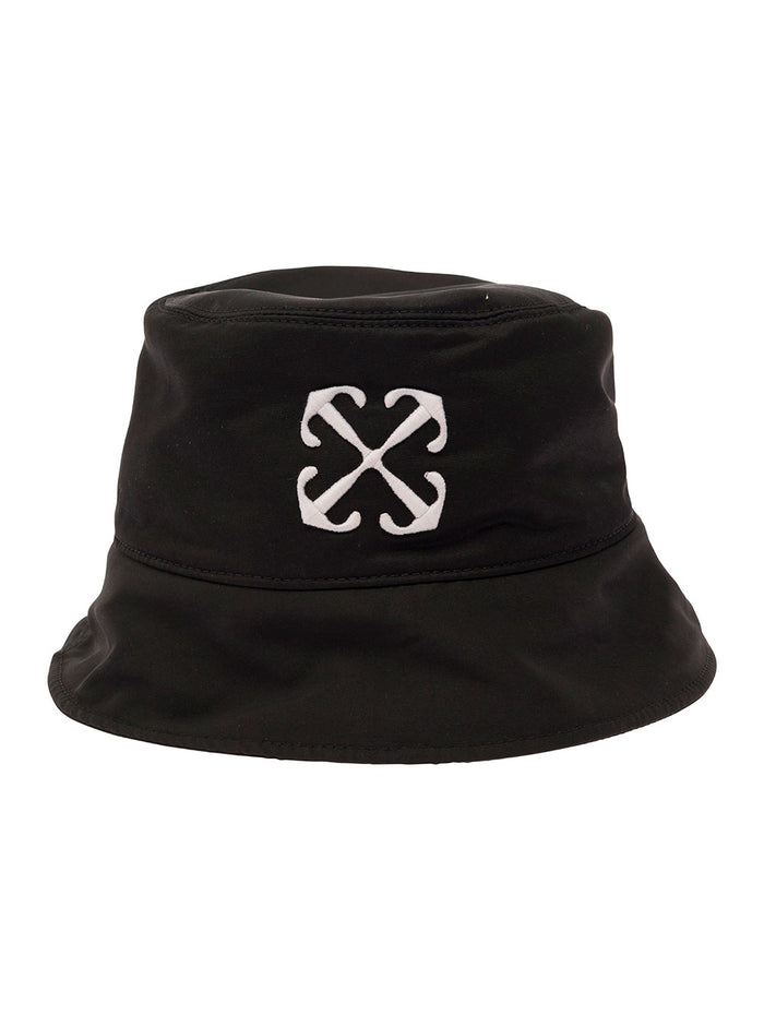 Arrow Nyl Bucket Hat Black White Polyammide And Gloves
