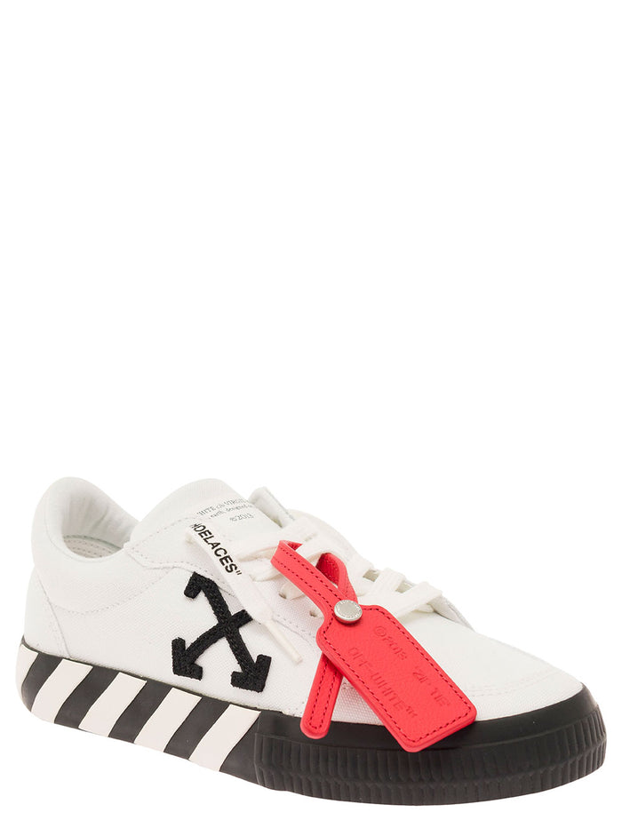 Low Vulcanized Canvas White Black Sneaker