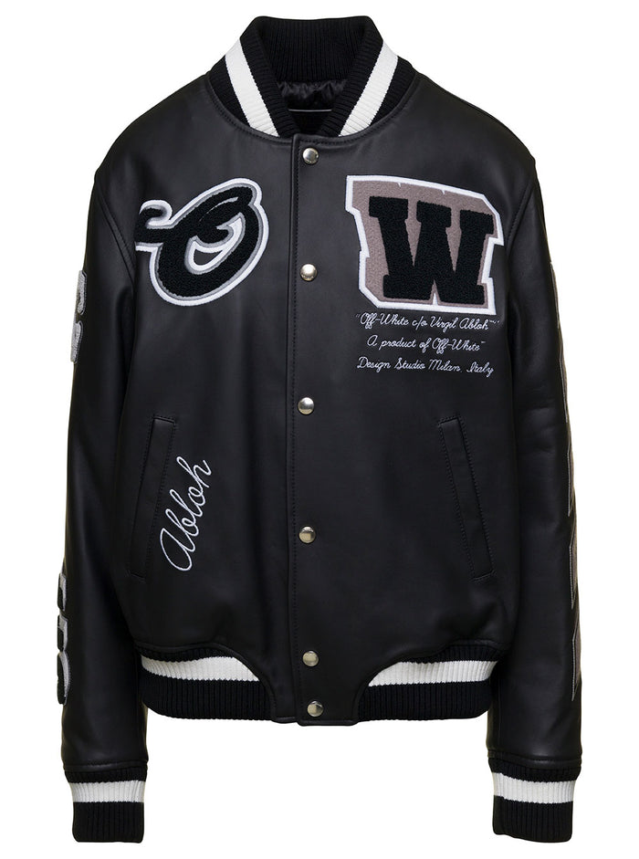 Moon Leather Varsity Jkt Black Blazers