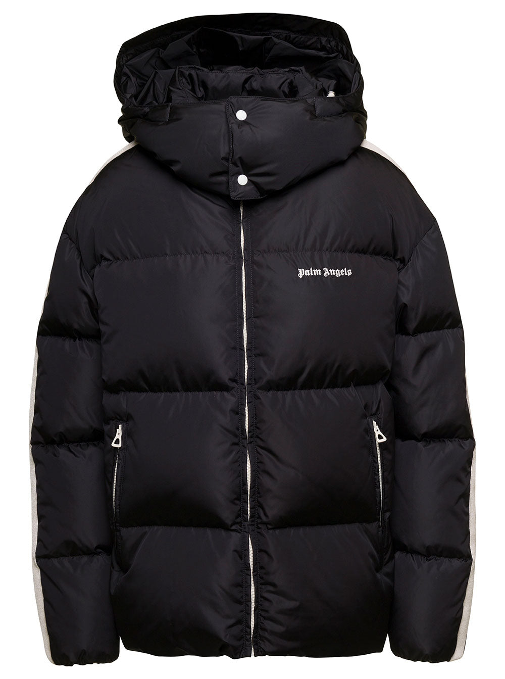 Hooded Track Down Jacket Black Polyammide