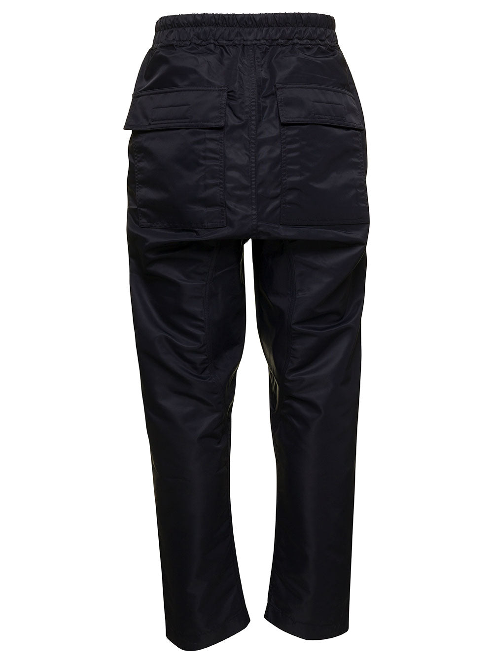Black Cargo Pants With Drawstring Nylon Man Trousers