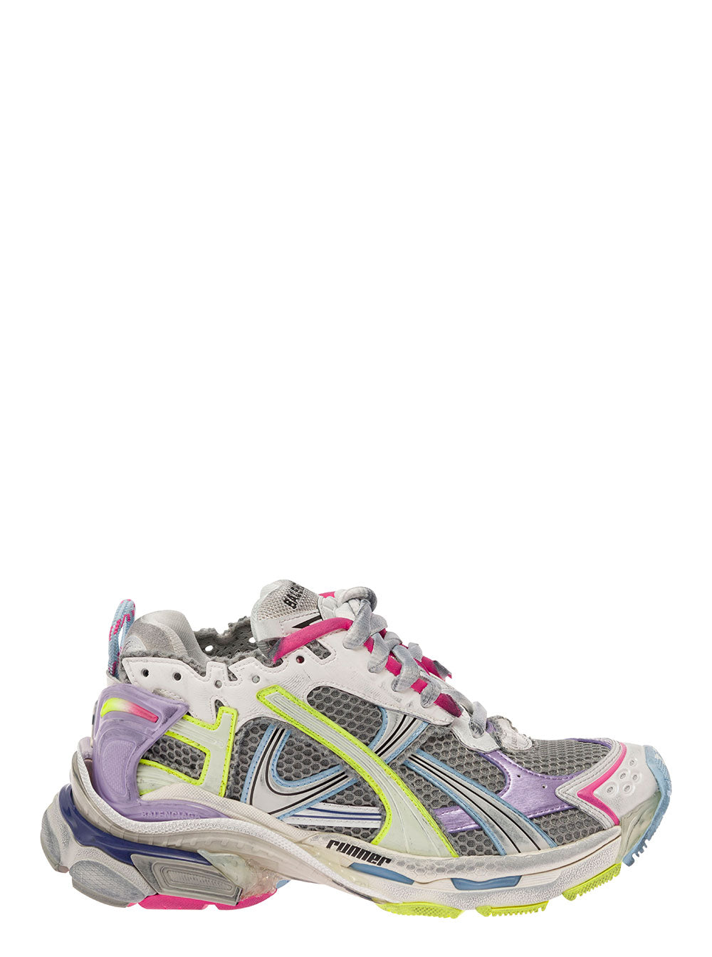 Runner Multicolor Sneakers With Mesh Details A Mix Of Materials Woman Polyurethane Polyester