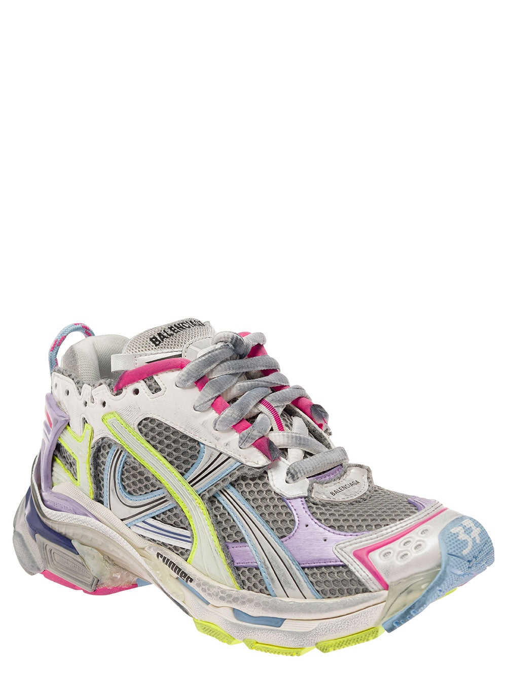 Runner Multicolor Sneakers With Mesh Details A Mix Of Materials Woman Polyurethane Polyester