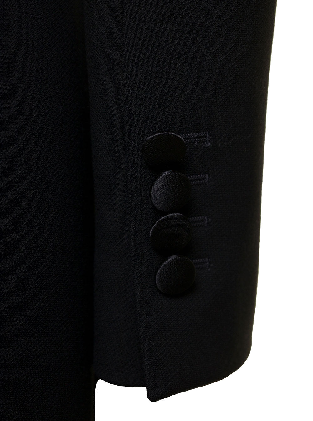 Black Slim Single-Breasted Coat Wool Blend Woman Virgin Polyamide