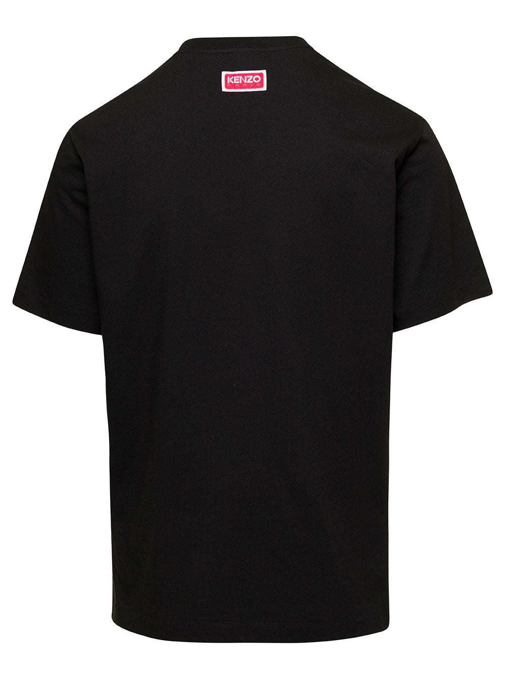 Black Crewneck T-Shirt With Tiger Embroidery Cotton Man Tshirts And Polo Shirts
