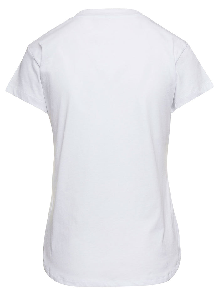 White T-Shirt With Blue Oh. I Embroidery Cotton Woman Tshirts And Polo Shirts