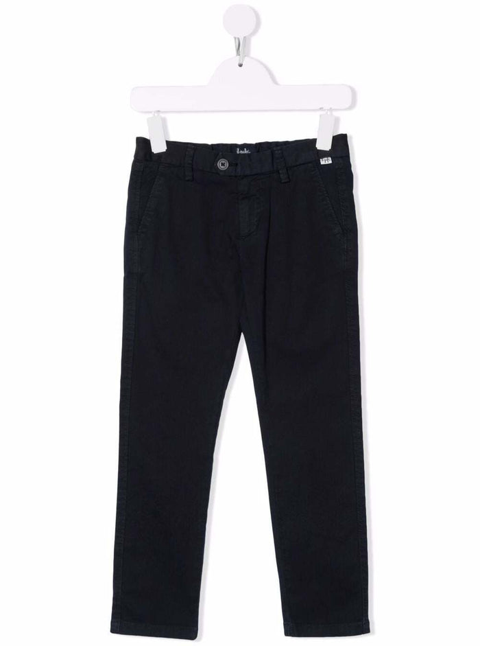Il Gufo Kids Boys Blue Cotton Pants Blu Elastane Trousers