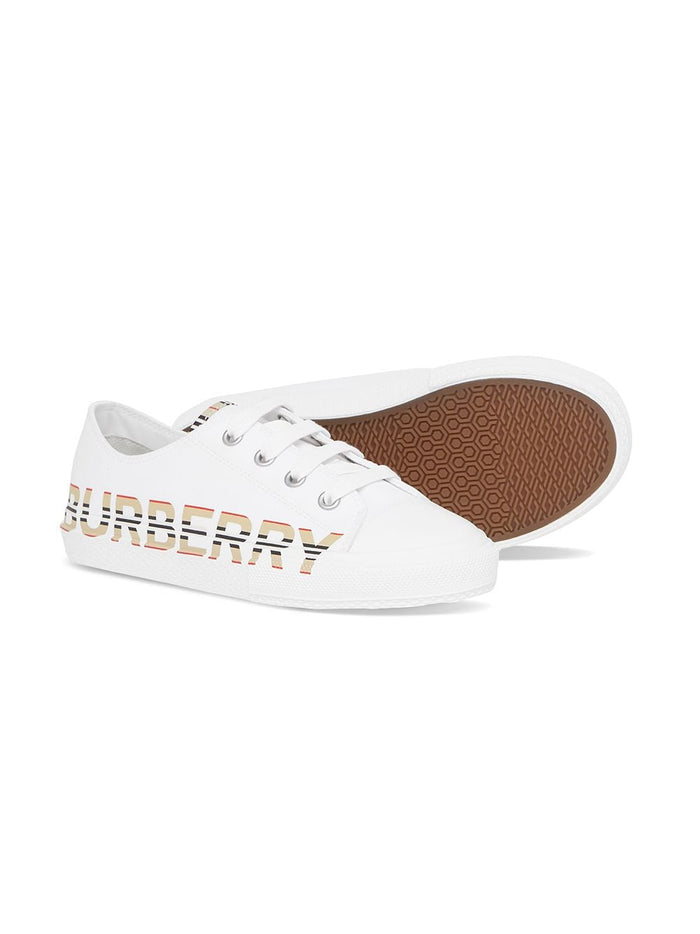 Larkhall Sneakers Fabric With Logo Print White Cotton