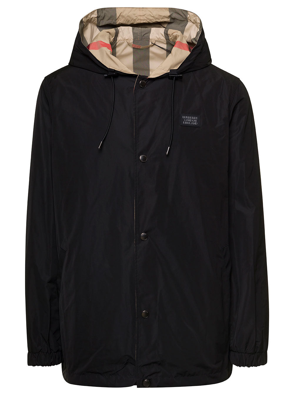 Black Reversible Waterproof Jacket Polyester Man Sweatshirts