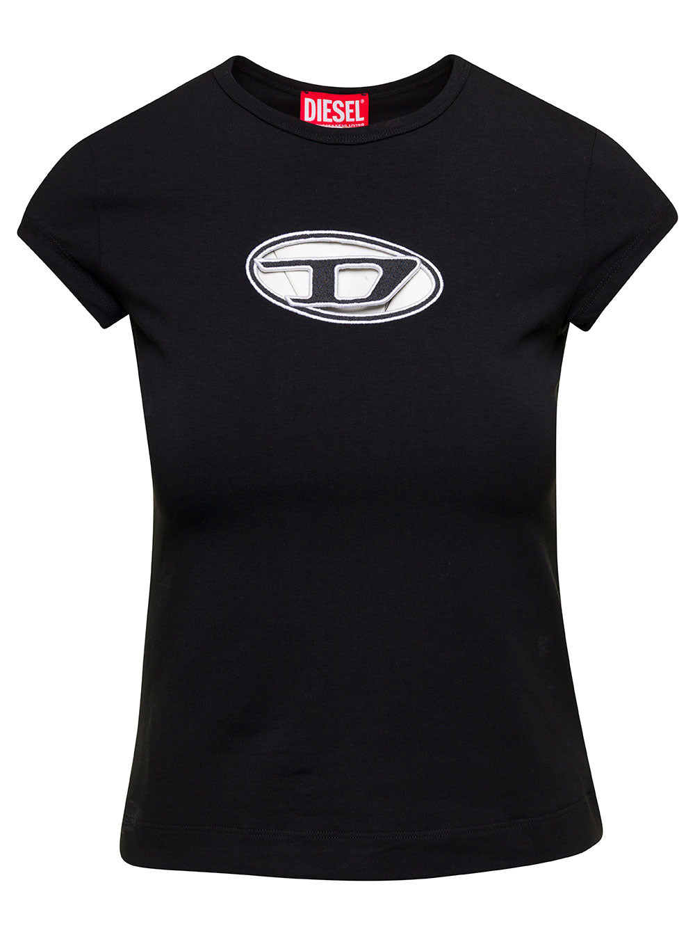 T-Angie Black Cotton Elastane Tshirts And Polo Shirts