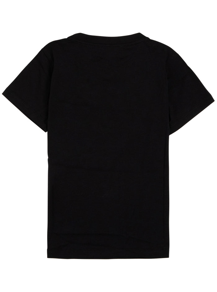 Armani Kids Baby Boys Black Jersey T-Shirt With Contrasting Logo Cotton Tshirts And Polo Shirts