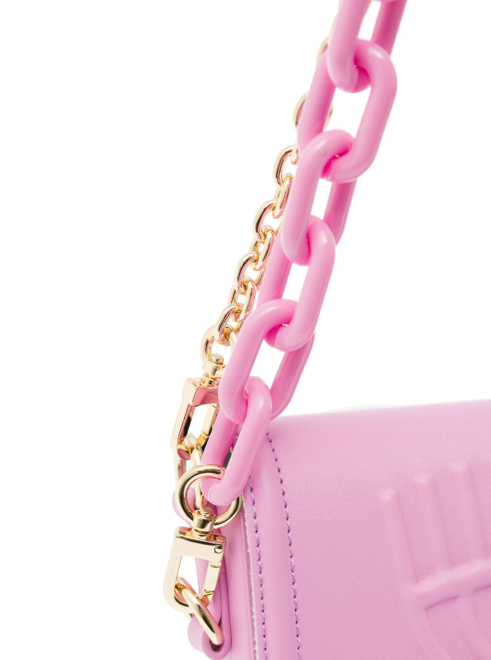 Eyelike Pink Crossbody Bag With Tonal Logo Faux Leather Woman Violet Polyester