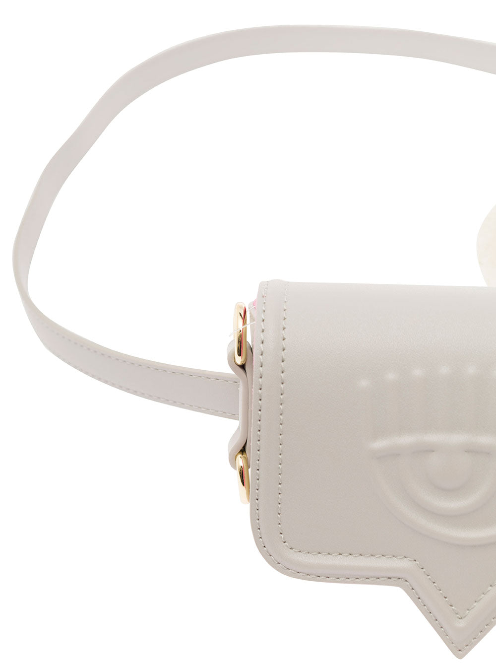 Eyelike Grey Crossbody Bag With Front Logo Faux Leather Woman