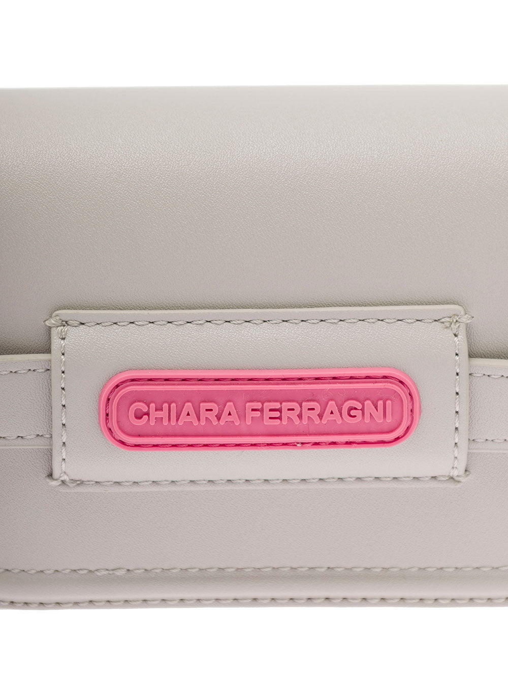 Eyelike Grey Crossbody Bag With Front Logo Faux Leather Woman