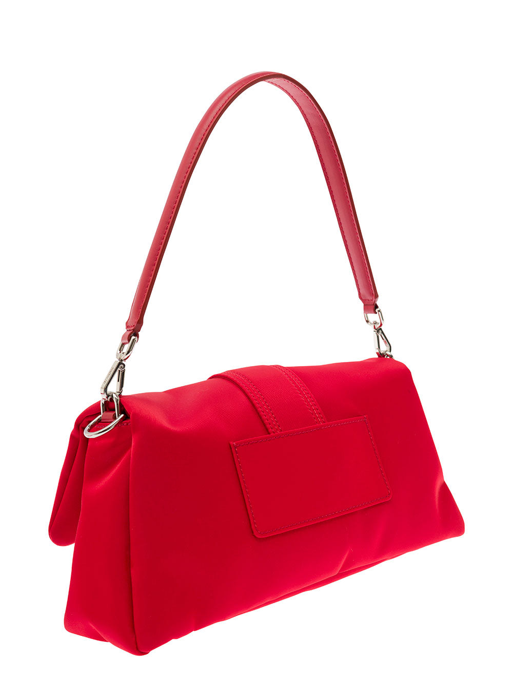 Le Bambimou Red Shoulder Bag With Metal Logo Lettering Nylon Man Crossbody