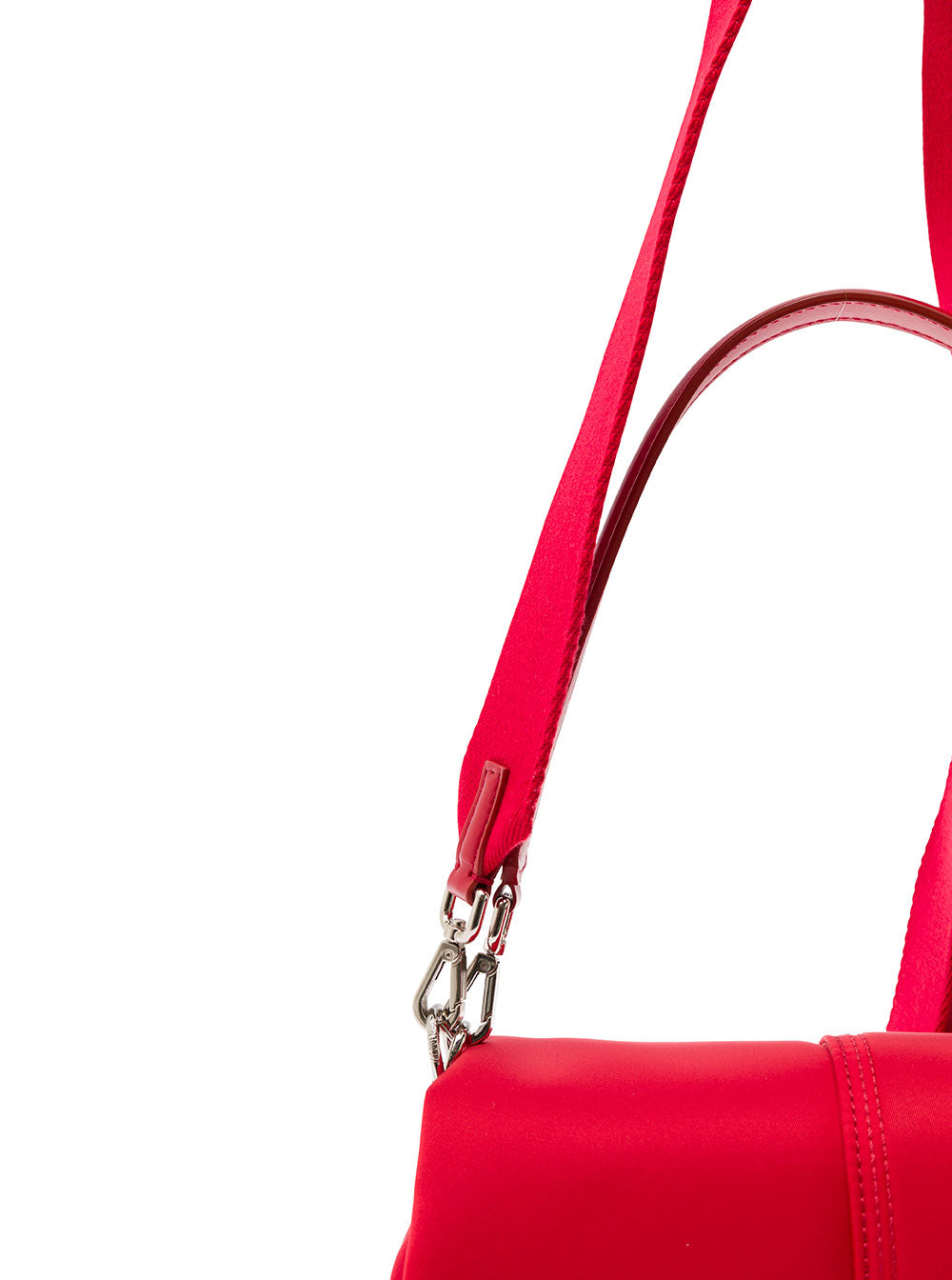 Le Bambimou Red Shoulder Bag With Metal Logo Lettering Nylon Man Crossbody