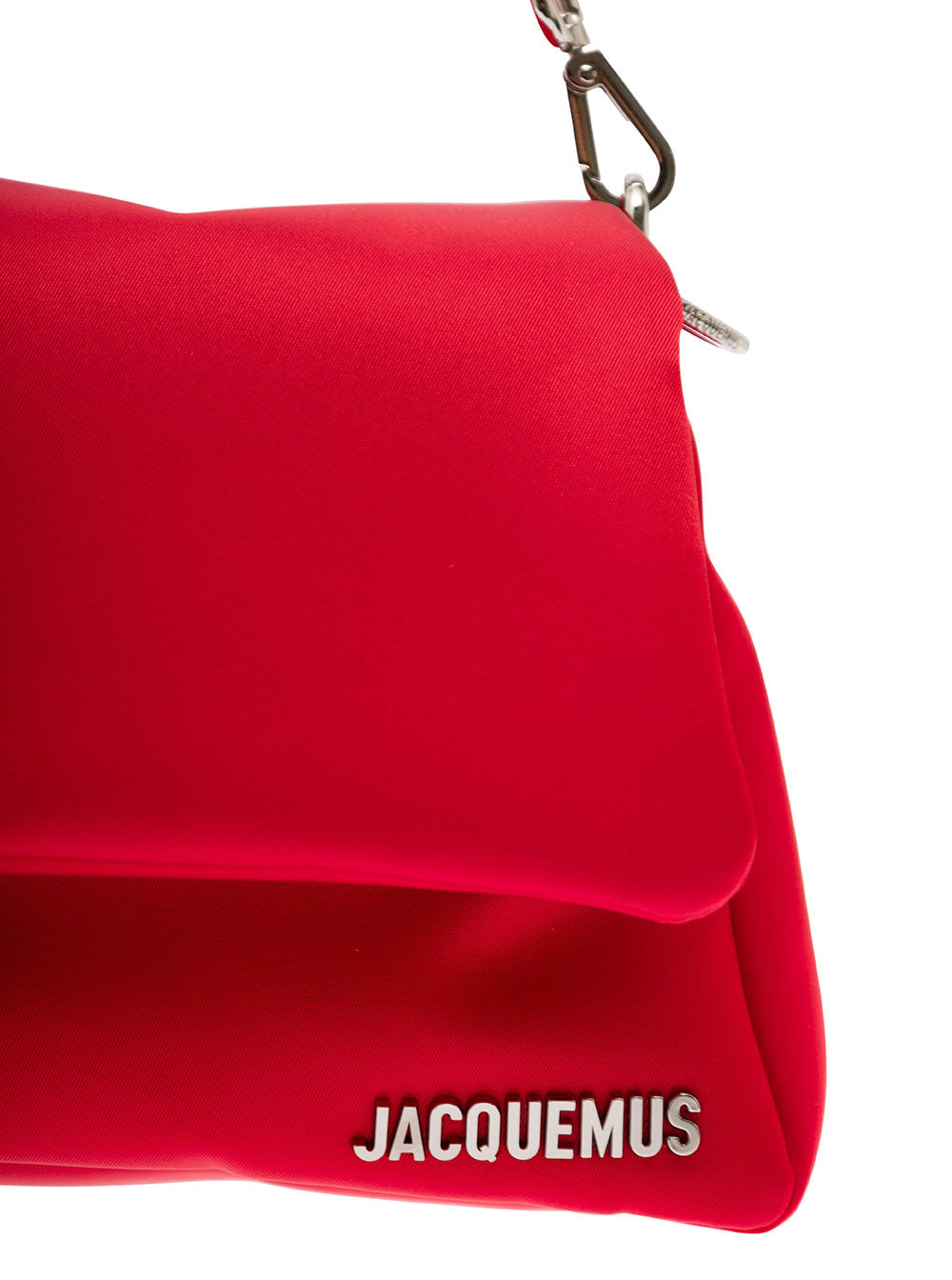 Le Bambimou Red Shoulder Bag With Metal Logo Lettering Nylon Man Crossbody