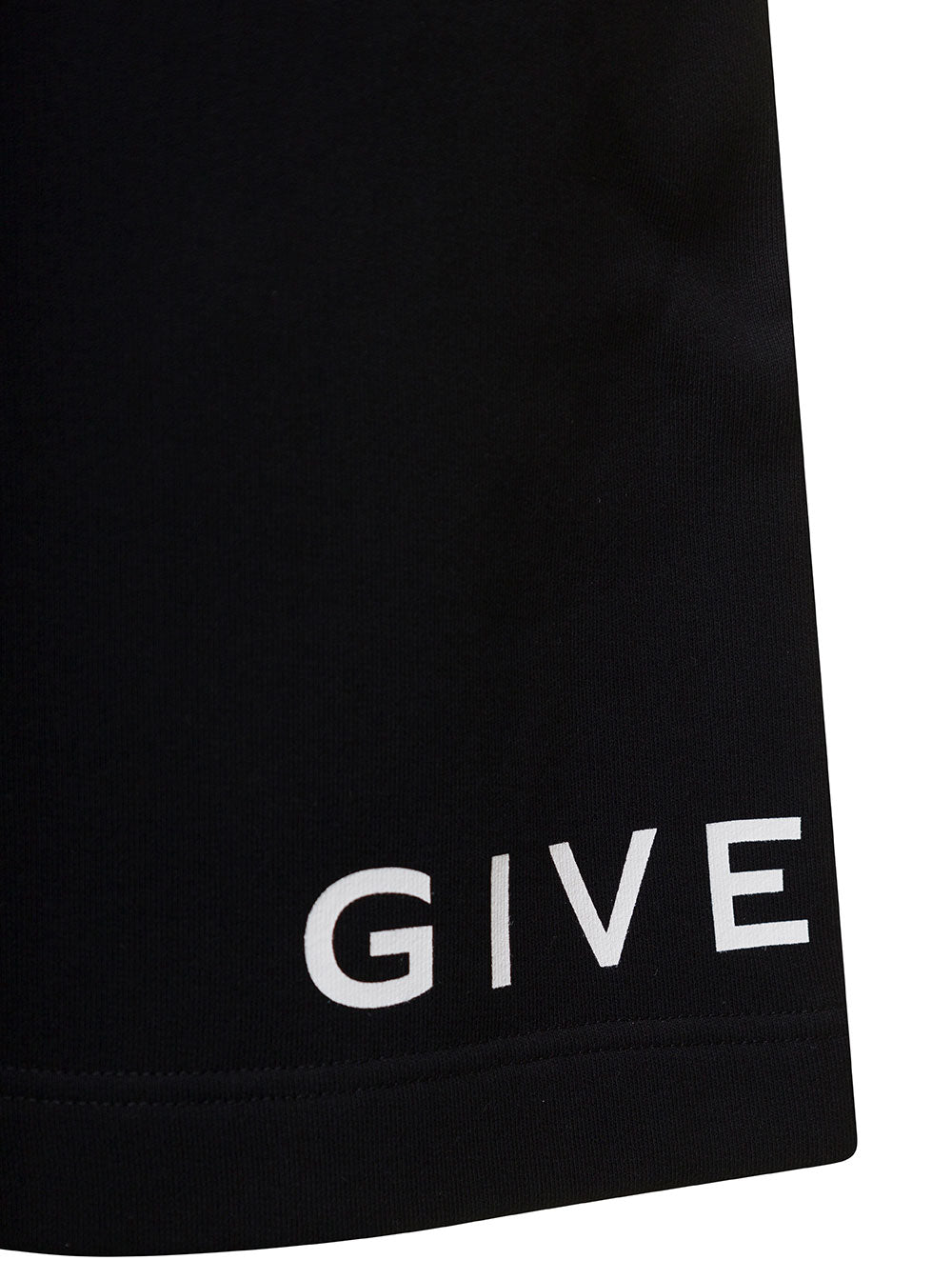 Black Boxy Shorts With Logo On The Leg Cotton Man And Bermuda