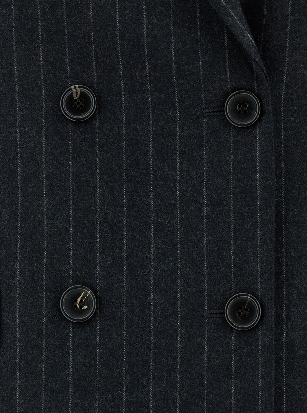 Grey Double-Breasted Jacket With Stripe Motif Wool Woman Virgin Blazers
