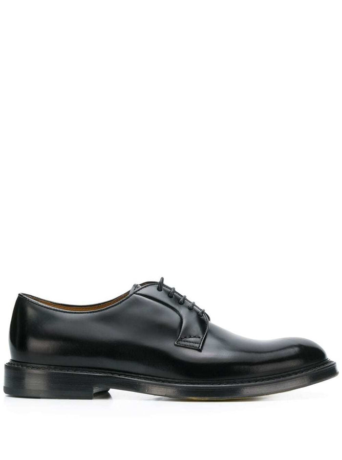 Black Lace-Up Shoes Leather Man Calf Lace