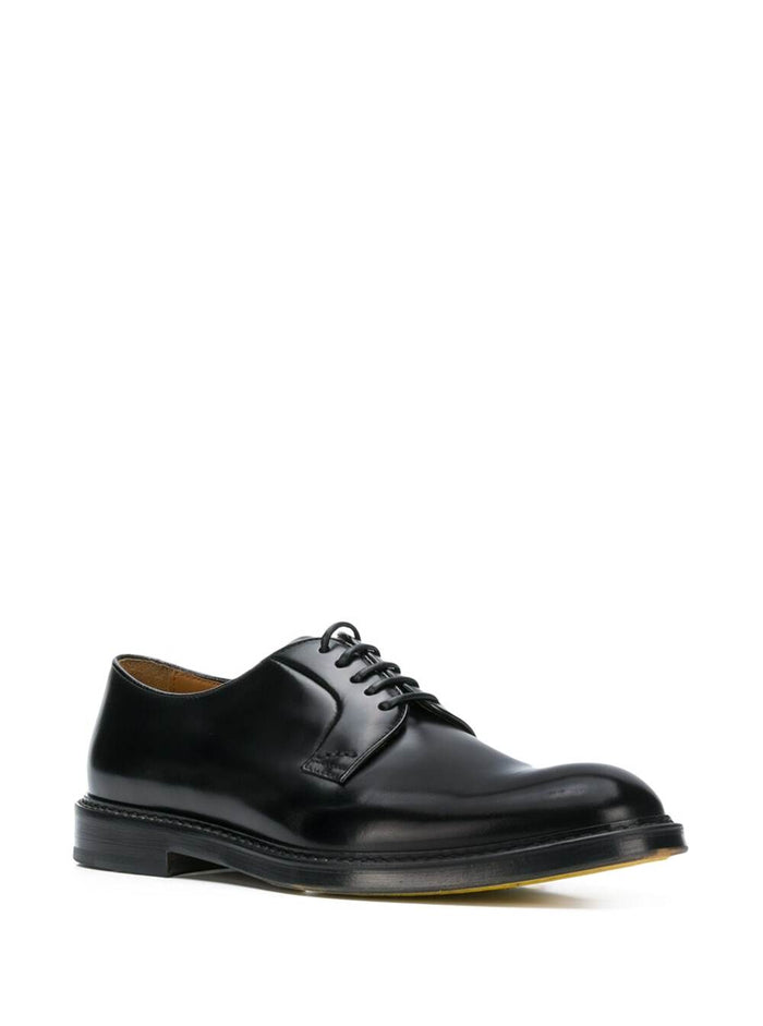 Black Lace-Up Shoes Leather Man Calf Lace