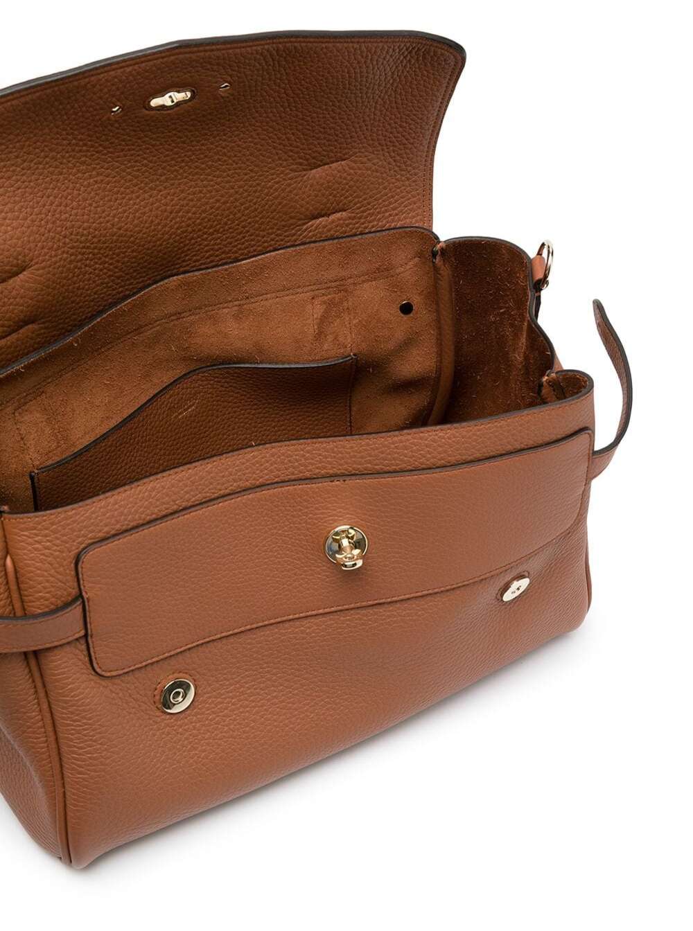 Alexa Heavy Brown Leather Crossbody Bag Mulberry Woman Beige Bovine Hand