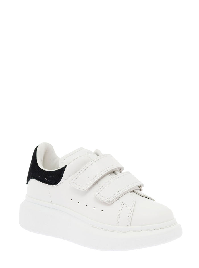 Alexander Mcqueen Kids Boys Oversize White And Black Leather Sneakers