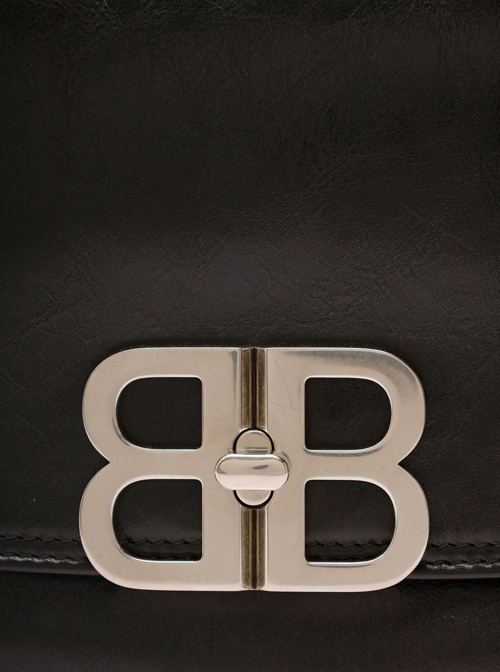 Flap Bb Soft Media Black Shoulder Bag With Logo Detail Leather Woman Calf