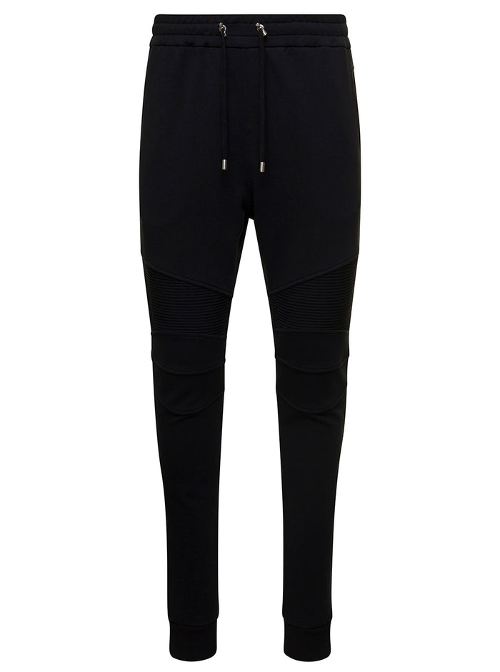 Black Joggers With Drawstring Cotton Man Organic Trousers