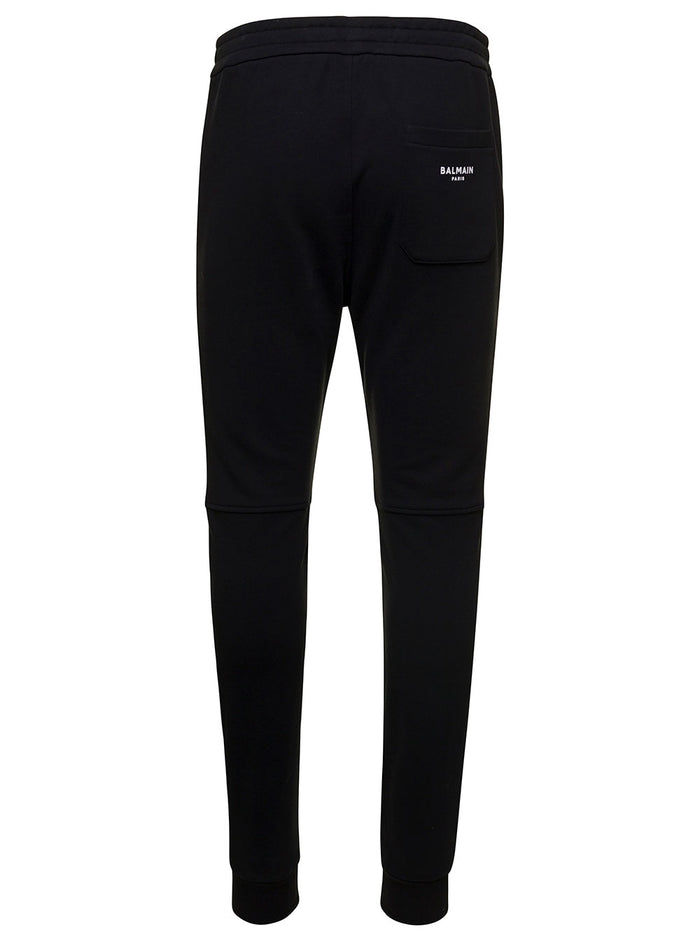 Black Joggers With Drawstring Cotton Man Organic Trousers