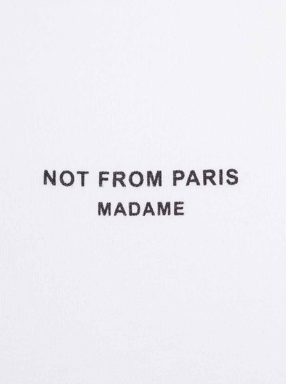White Crewneck T-Shirt With Not From Paris Print Cotton Man Tshirts And Polo Shirts