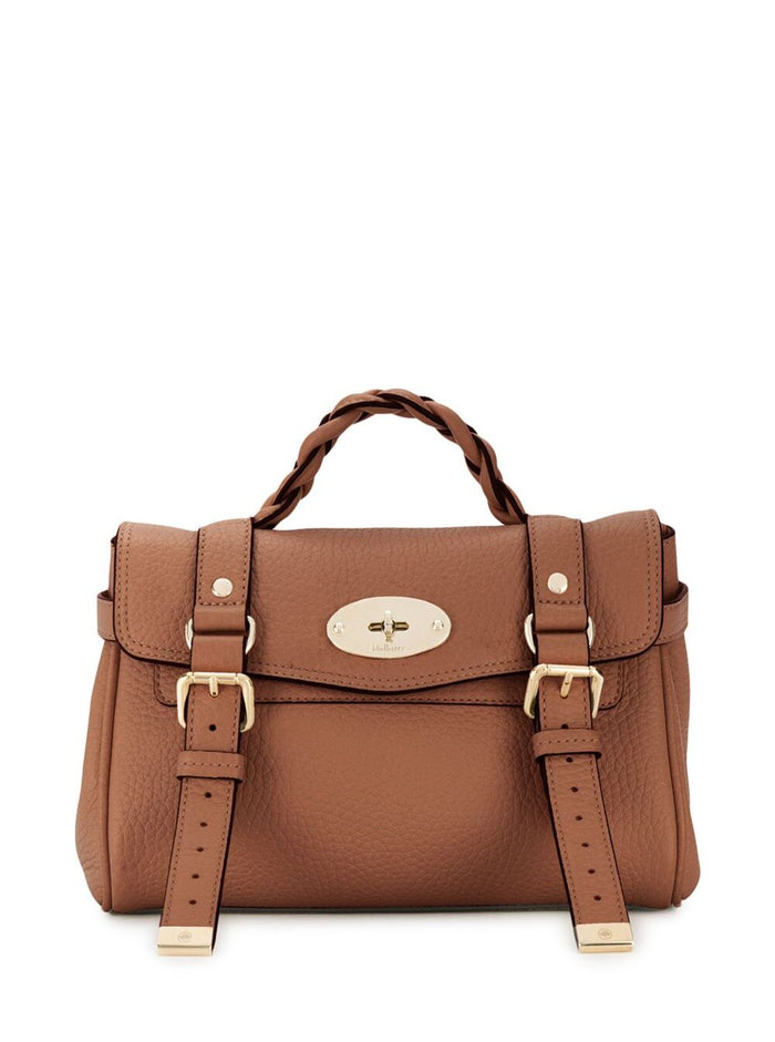 Mini Alexa Heavy Crossbody Bag Brown Leather Beige Bovine Hand