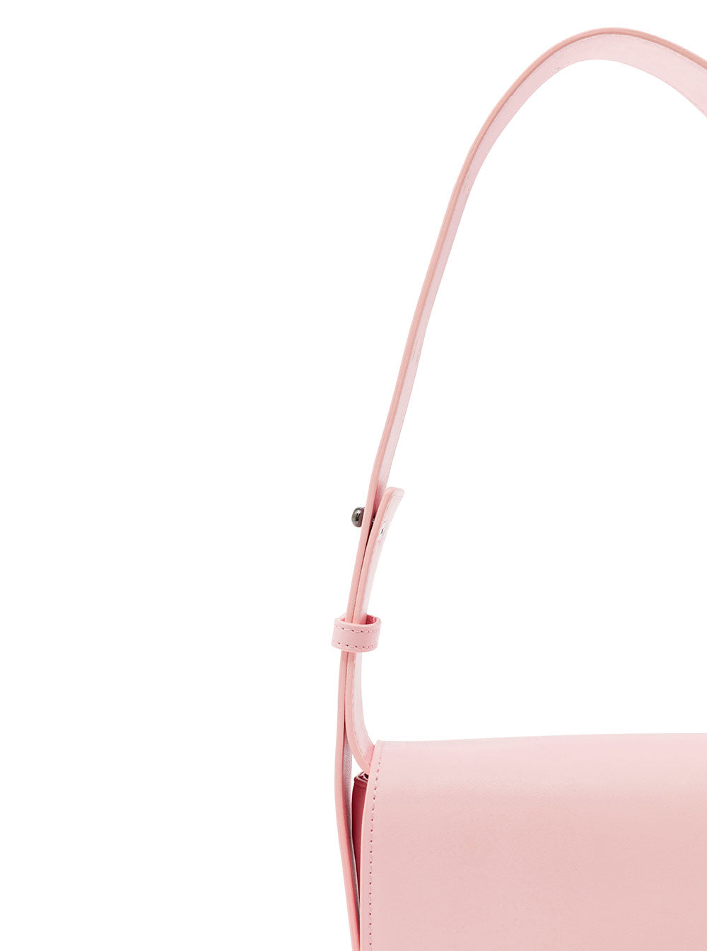 Moon Bag Pink Crossbody With Eyelike Buckle Faux Leather Woman Polyester