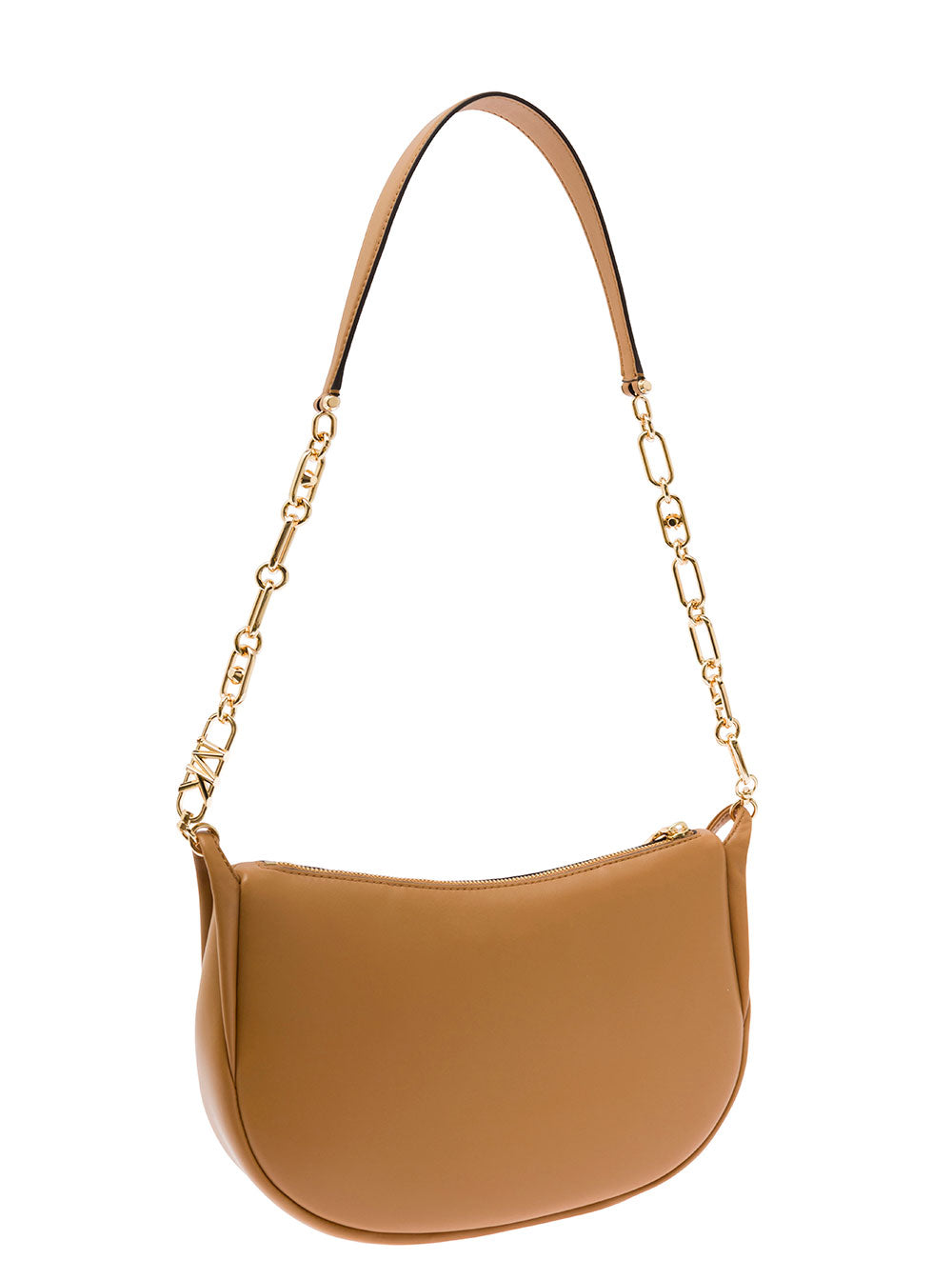 Kendall Beige Shoulder Bag With Metallic Logo Leather Woman Crossbody