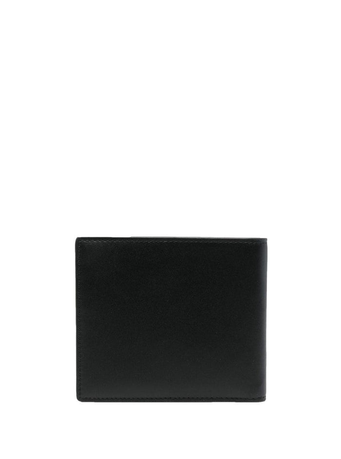 Black Bi-Fold Wallet With Logo Print To The Front Leather Man Cow Products