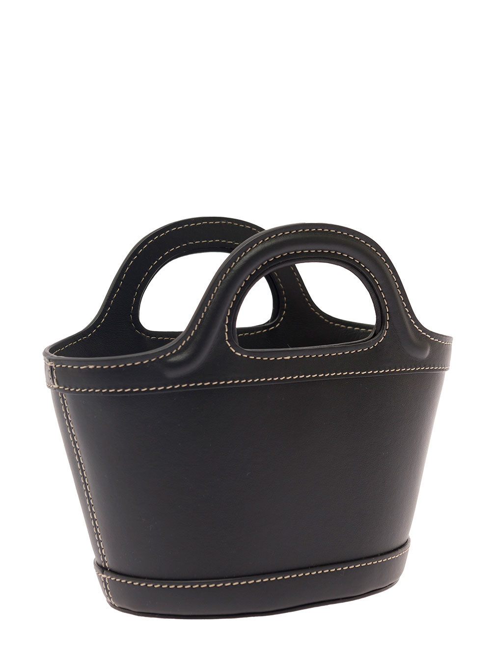 Black Tropicalia Hand Bag With Logo And Embossed Details Leather Woman Calf